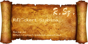 Rückert Szabina névjegykártya